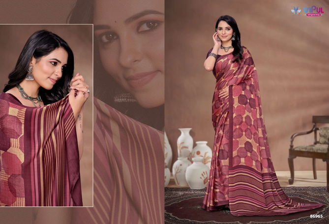 Akasaa By Vipul Satin Silk Daily Wear Saree Suppliers In India